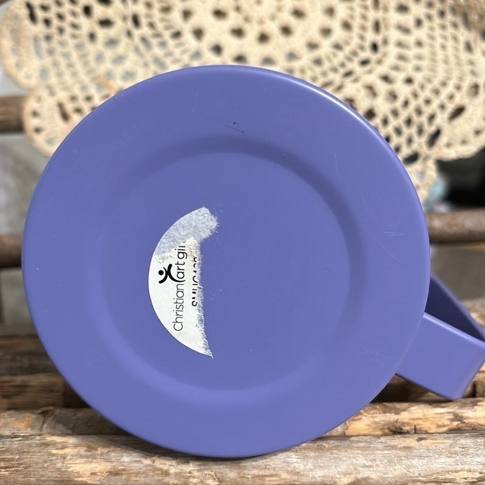 PRE OWNED BE STILL AND KNOW PSALMS 46:10 LAVENDER CAMP STYLE STAINLESS STEEL MUG - Picture 7 of 12
